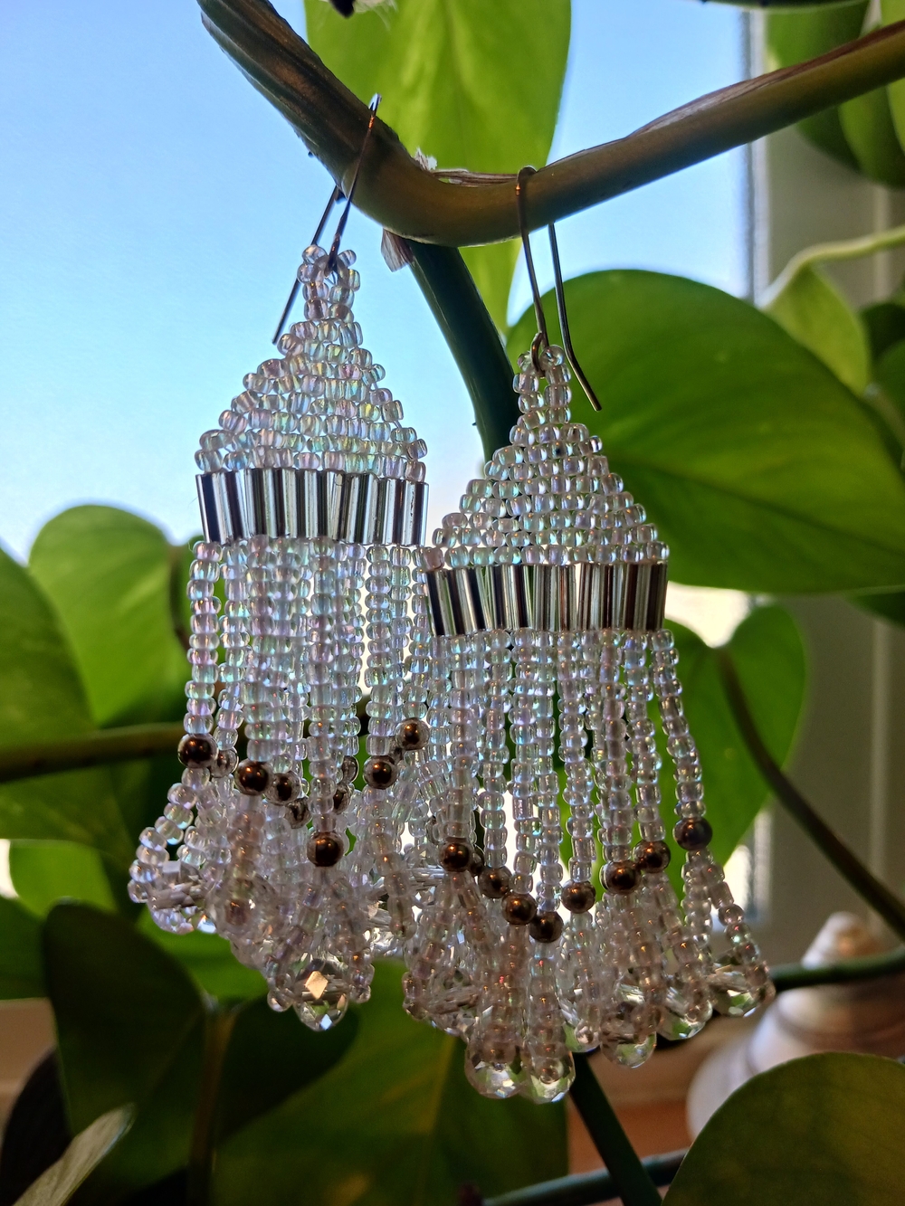 Handmade - Beaded Fringe Earrings